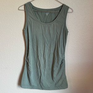 Green maternity tank top.